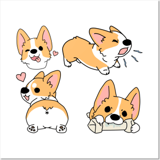 Cute Corgi Puppies Posters and Art